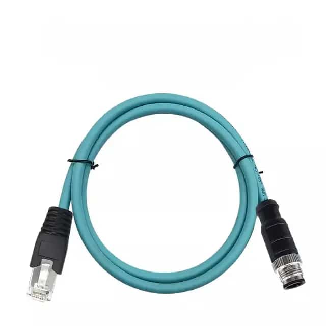 M12 4-pin D Code Female To RJ45 Plug High Flex Cat7 Industrial Ethernet Cable